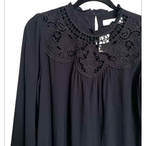 Loft Cutout Lace Yoke Blouse - Picture 3 of 8